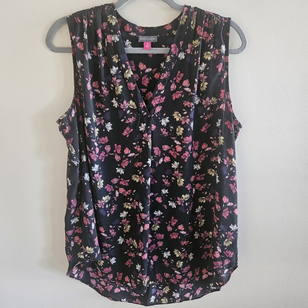 Vince Camuto Black Floral Blouse